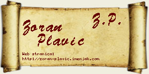 Zoran Plavić vizit kartica